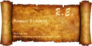 Remes Erhard névjegykártya